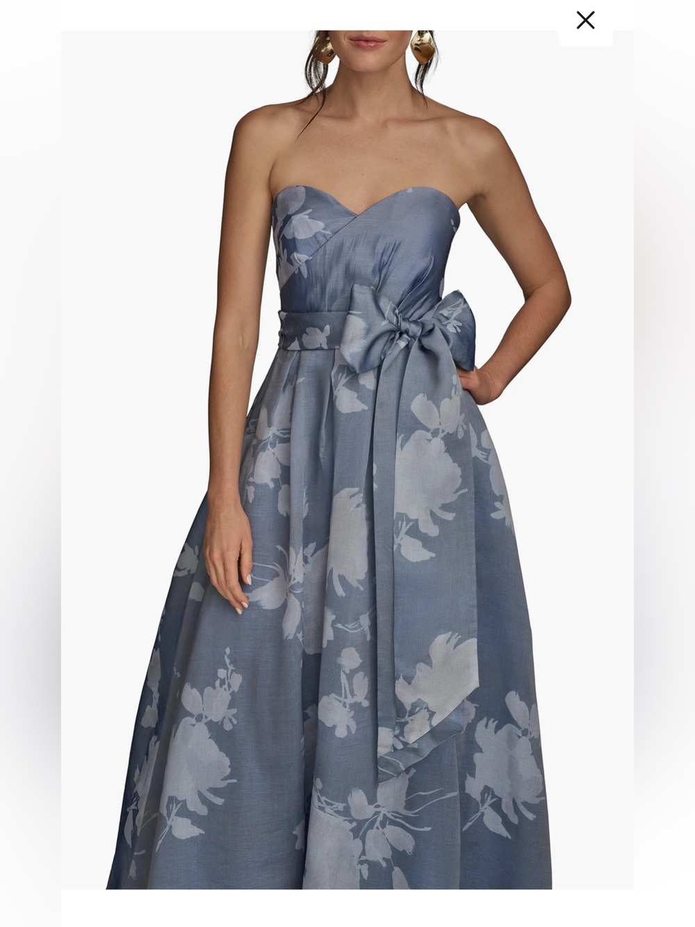Donna Karan New York Floral Strapless Fit & Flare Gown sz 6 NWT - Picture 7 of 13